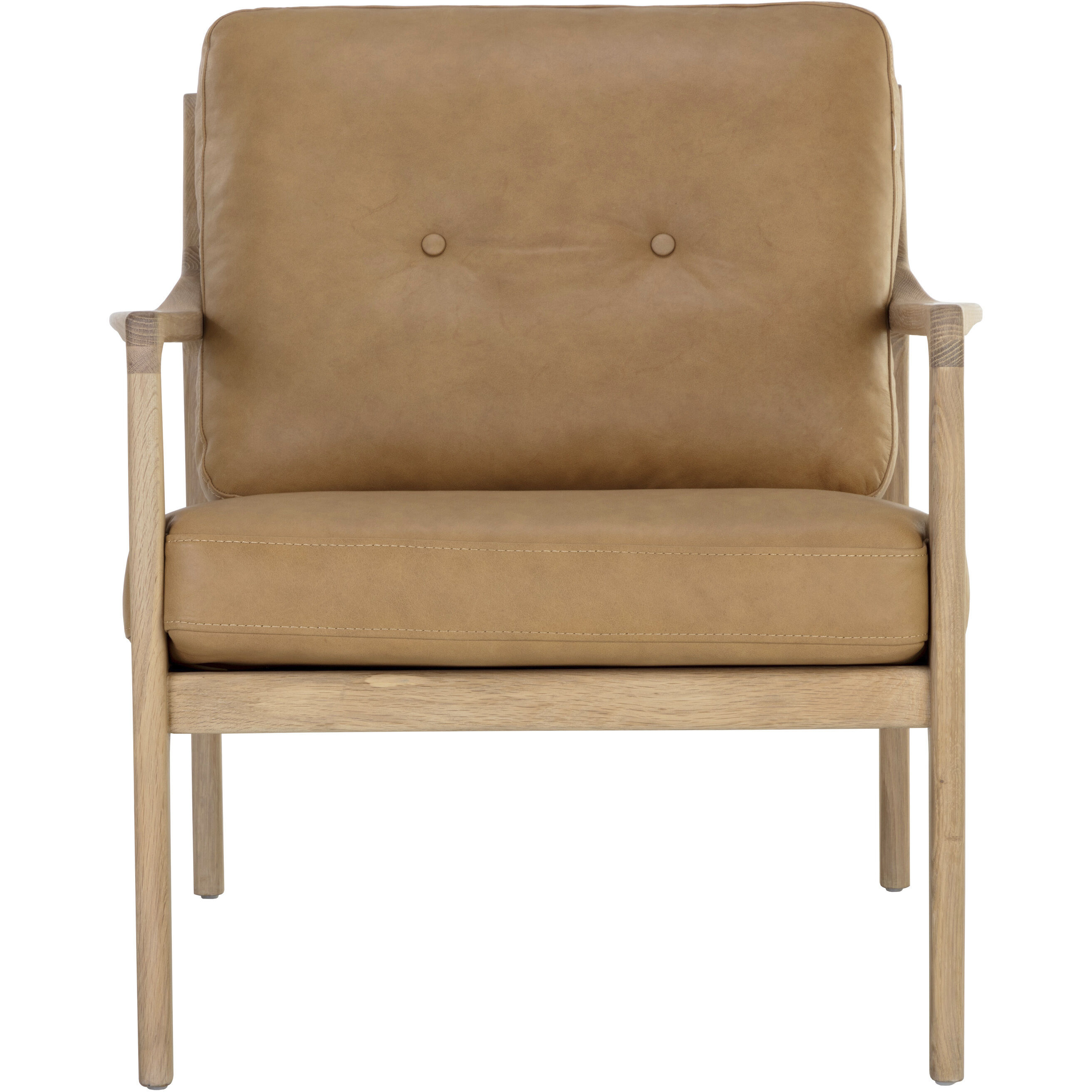 Gilmore Light Oak / Sahara Camel Leather Lounge Chair